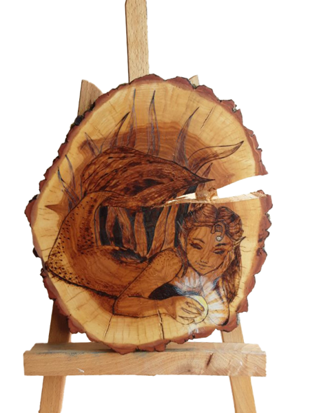 Decorative wooden wheel "Deep sea Mermaid " 