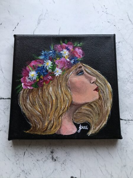 Decorative canvas, canvas, painting "Flower crown"