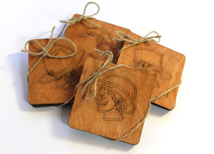 Wooden coasters One piece (3 pcs.)